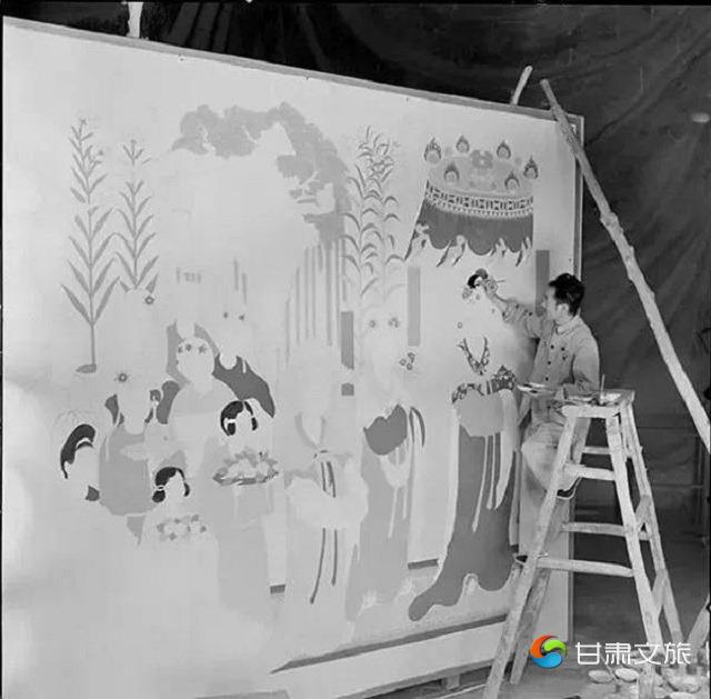 （段文杰临摹巨制130窟“都督夫人礼佛图”）.jpg